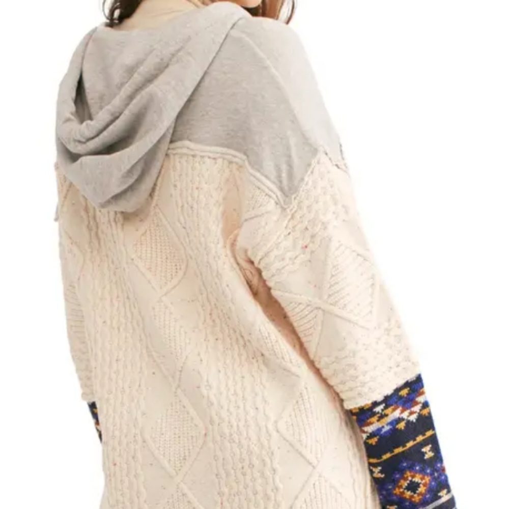 Free People Sweater Coat Capture The Moment Heavy Weight Chunky Knit Sm & Md NWT - Picture 10 of 15